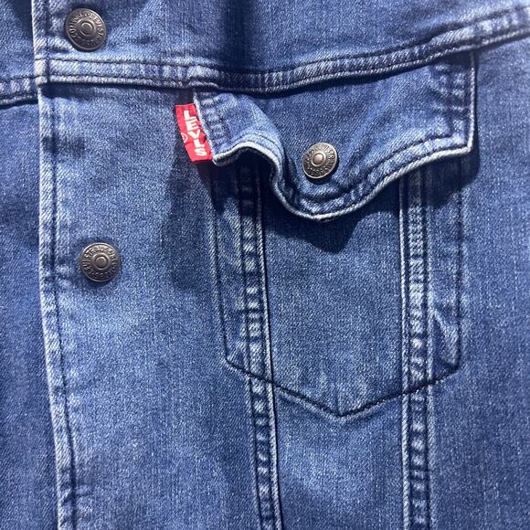 Levis Premium Denim Jacket Men’s Size L Trucker Snap - Picture 5 of 12